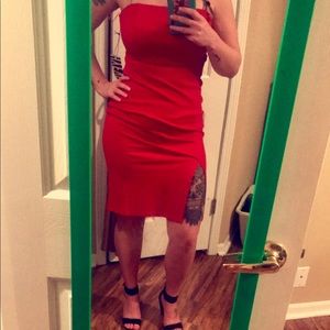 Hyfve red strapless dress. NWT